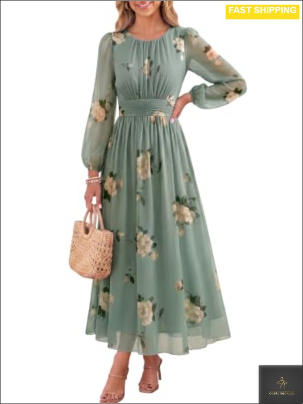 Tulle Maxi Dress Puff Long Sleeve Tea Party Wedding Guest